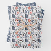 Blauw Scandinavisch Noords Inpakpapier Vel (In situ)