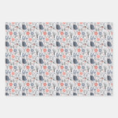 Blauw Scandinavisch Noords Inpakpapier Vel (Voorkant)