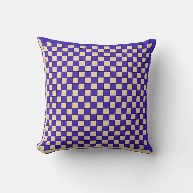 Blauw schaak omkeerbaar Sierkussen (Voorkant)