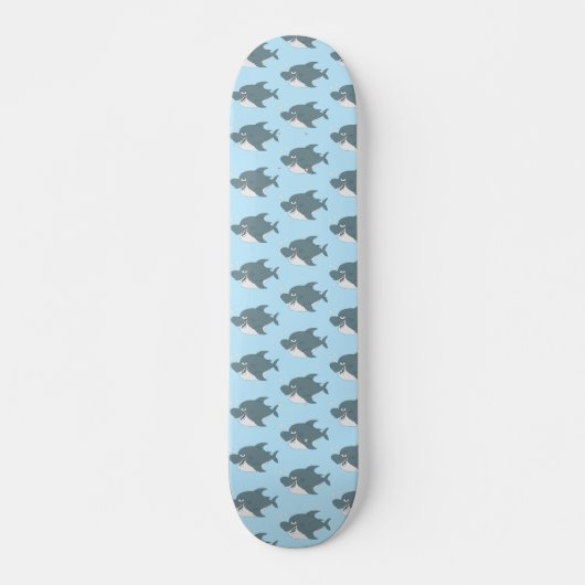 Blauw schaakbord voor haaienontwerp persoonlijk skateboard (Voorkant)
