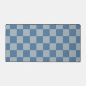 Blauw schaakbordpatroon bureaumat (Voorkant)