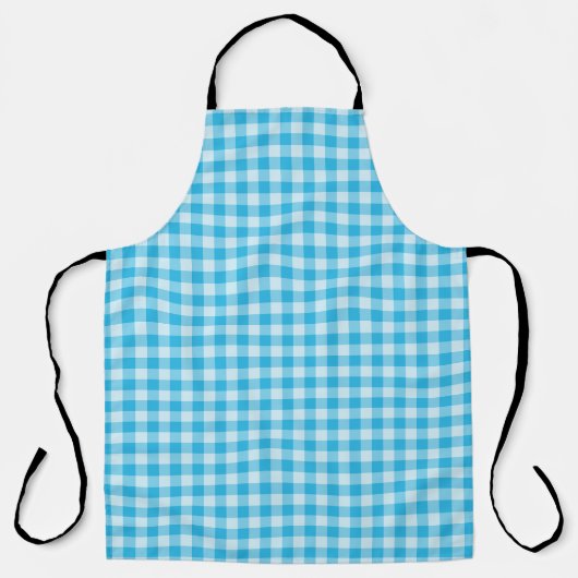 Blauw schaakbordpatroon schort (Voorkant)