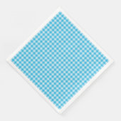 Blauw schaakbordpatroon servet (Hoek)