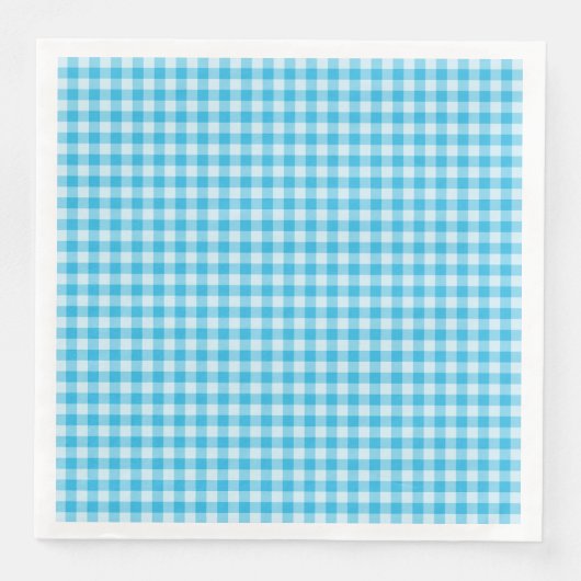 Blauw schaakbordpatroon servet (Voorkant)