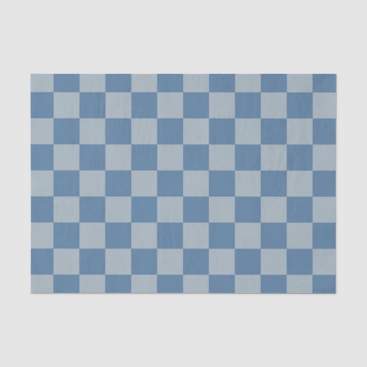 Blauw schaakbordpatroon tissuepapier (Voorkant)