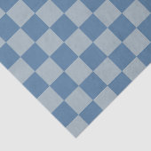 Blauw schaakbordpatroon tissuepapier (Detail)