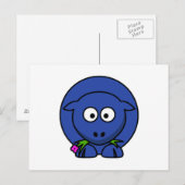 Blauw Schaap Briefkaart (Voorkant / Achterkant)