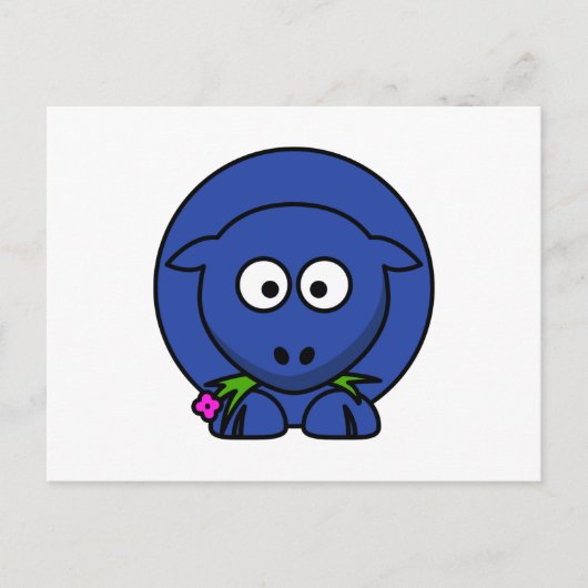 Blauw Schaap Briefkaart (Voorkant)