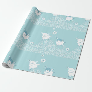 blauw schaap cadeaupapier