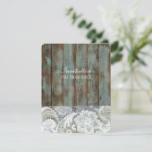 blauw-schaap-hout bruiloft kaart (Staand voorkant)