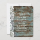 blauw-schaap-hout bruiloft kaart (Achterkant)