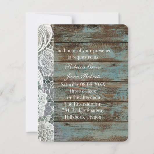 blauw-schaap-hout bruiloft kaart (Achterkant)