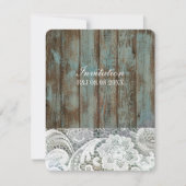 blauw-schaap-hout bruiloft kaart (Voorkant)