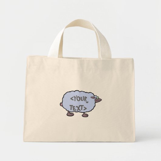 Blauw Schaap, <YOUR TEXT> Mini Tote Bag (Voorkant)