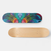 Blauw schaarplaat met regenboogkoi-visontwerp persoonlijk skateboard (Horizontaal)