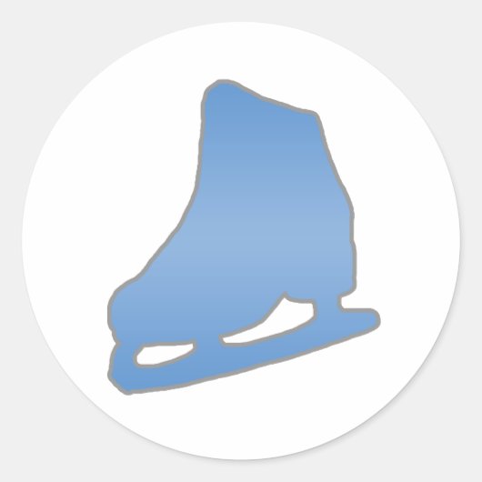 Blauw Schaats afbeelding Ronde Sticker (Voorkant)