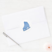 Blauw Schaats afbeelding Ronde Sticker (Envelop)