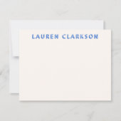 Blauw Schaduw Naam Briefpapier Achterkant Save The Date (Voorkant)