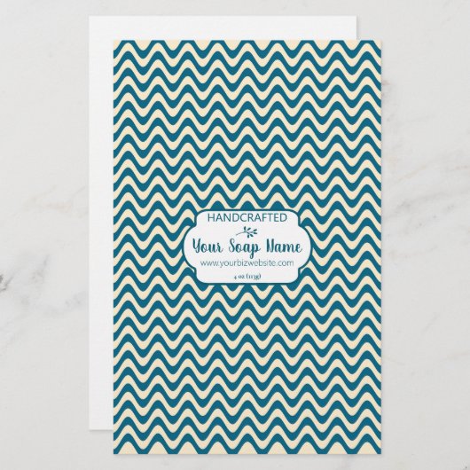 Blauw scharnippapier met schouderriem (Voorkant / Achterkant)