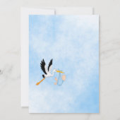 Blauw, schattig baby shower kaart (Achterkant)