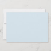 Blauw schattig baby shower kaart (Achterkant)
