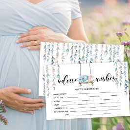 Blauw schattig boho boy baby shower advies wenskaa briefpapier