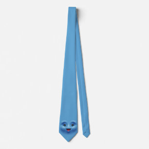 Blauw schattig gezicht emoji stropdas