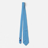 Blauw schattig gezicht emoji stropdas (Achterkant)