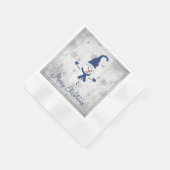 Blauw Schattig Sneeuwman Papier Servet (Hoek)