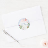 Blauw Schattige Boho Boog Cactus Speelgoed Jongen  Ronde Sticker (Envelop)