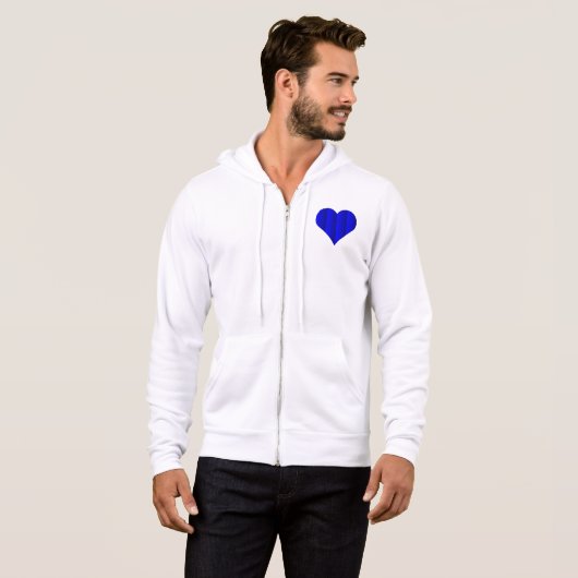 Blauw Schattige Hart Logo Hoodie (Voorkant volledig)