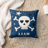 Blauw Schattige Kruisbeen Schedel en Sterren Kussen (Deken)