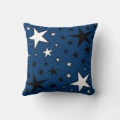 Blauw Schattige Kruisbeen Schedel en Sterren Kussen (Achterkant)