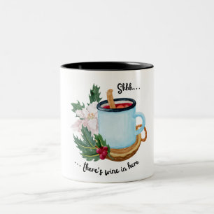 Blauw Schattige Leuk Illustratief Grappig Wijnkers Tweekleurige Koffiemok