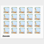 Blauw Schattige Oerwoud Baby Animal Sticker (Vel)