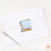 Blauw Schattige Oerwoud Baby Animal Sticker (Envelop)