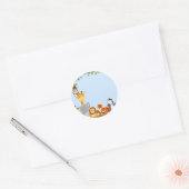 Blauw Schattige Oerwoud Baby Animal Sticker (Envelop)