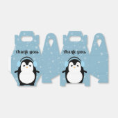 Blauw Schattige Penguin Winter Baby shower Dank u Bedankdoosjes (Uitgevouwen)