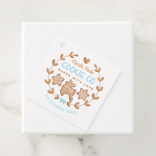 Blauw Schattige peperkoek Kerstkoekjes uitwisselin Bedankjes Labels (In situ)