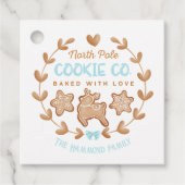 Blauw Schattige peperkoek Kerstkoekjes uitwisselin Bedankjes Labels (Voorkant)