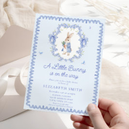 Blauw Schattige Peter Rabbit Baby shower Kaart