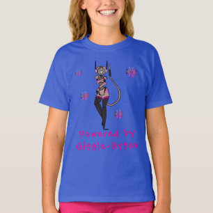 Blauw Schattige Robot Giggle Leuk T-shirt