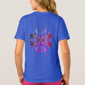 Blauw Schattige Robot Giggle Leuk T-shirt (Achterkant)