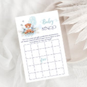 Blauw Schattige Teddy Bear Boy Baby shower Spel BI Flyer