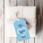 Blauw Schattige Vliegtuig & Wolken, Kinder Valenti Medium Cadeauzakje