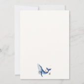 Blauw Schattige Whimsical Duck Stars Whale Baby sh Bedankkaart (Achterkant)