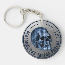 Blauw Schedel Cool Gotisch Pro Fidelity Tattoo Sal Sleutelhanger