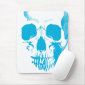 Blauw schedelgezicht muismat (Met muis)