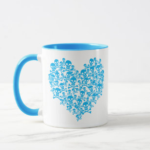 Blauw Schedelhart Mok