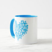 Blauw Schedelhart Mok (Voorkant links)